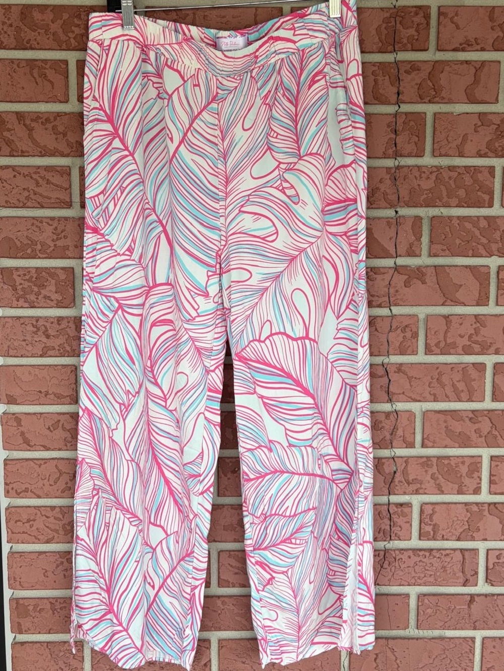 Women’s Straight Leg Pants in Pink Leaf Print